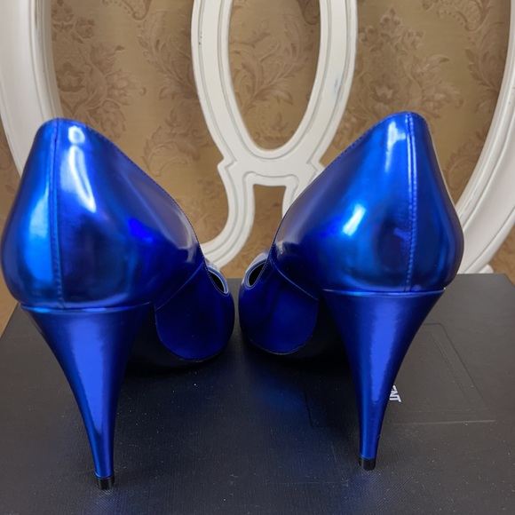 Blue metallic Saint  Laurent heels - Picture 3 of 11